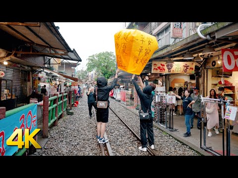 Excursão a pé pela Cachoeira Shifen [4K] Excursão a pé por Taiwan Cachoeira Shifen Sons relaxantes da natureza