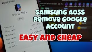 Samsung A05S (SM-A057F), Remove Google Account, Bypass FRP. Without Testpoint.