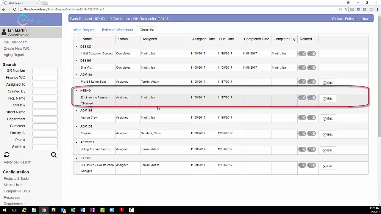 Lifecycle Work: How do I manage project requirements in checklists?