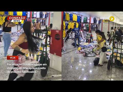 Vídeo: Fiscalização mobiliza lojistas em shopping do Brás após suspeita de produtos falsificados.