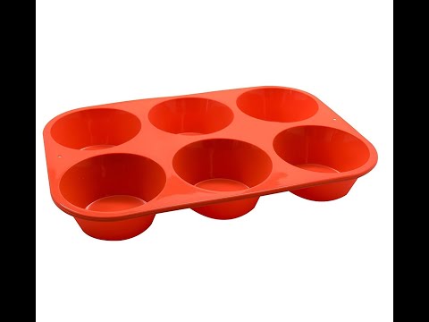 6 Cup Silicone Muffin & Cupcake Mould Tray (Red)