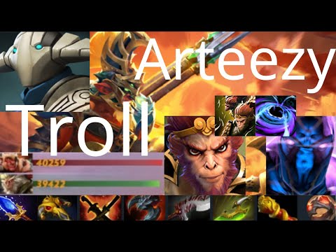 Arteezy Troll Warlord vs Sven, Invoker, Monkey King - it might be a good draft - dota2