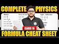 ICSE Class 10 Physics Formula Sheet For 2026 ICSE Physics Class 10 Board Exam 2026