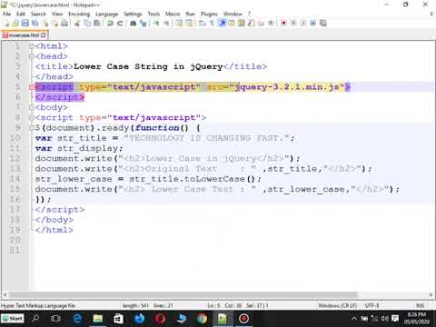 Lower Case In String Using Jquery