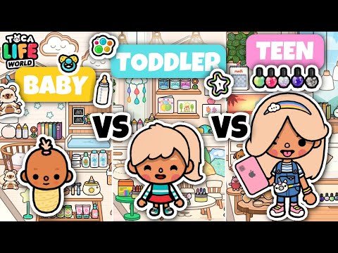 BABY 🍼🥺 VS TODDLER 🌈🖍 VS TEEN💄💖 HOUSE DESIGNS!! | Toca Life World