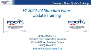 Standard Plans Update Training – FY 2022-23