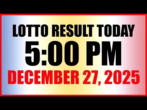 Lotto Result Today 5pm Draw December 27, 2025 Swertres EZ2 PCSO