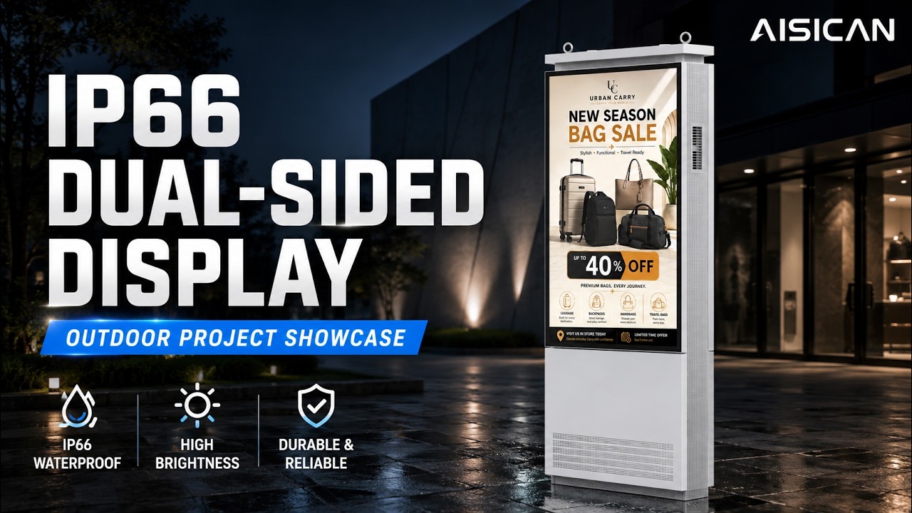 IP66 Floor-Standing Double-Side Outdoor Display
