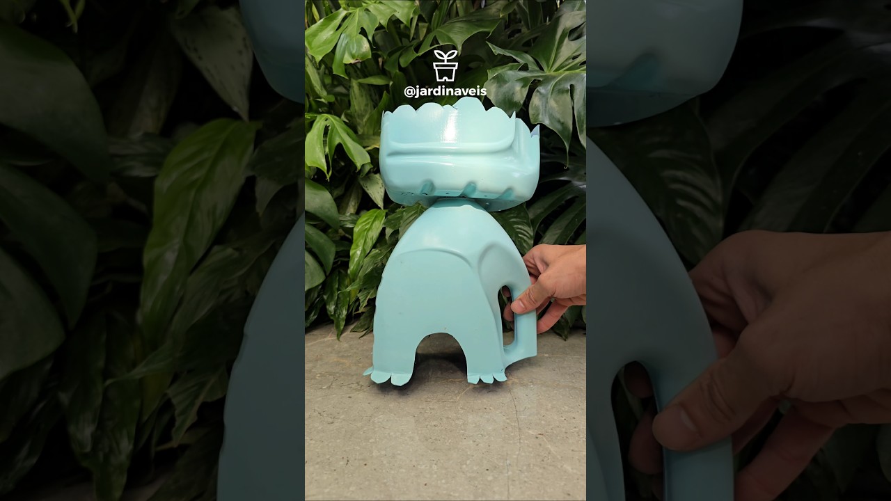 #diy ♻️ Transformei GARRAFA de amaciante em um VASO ELEFANTE 🐘  #façavocêmesmo #reciclagem