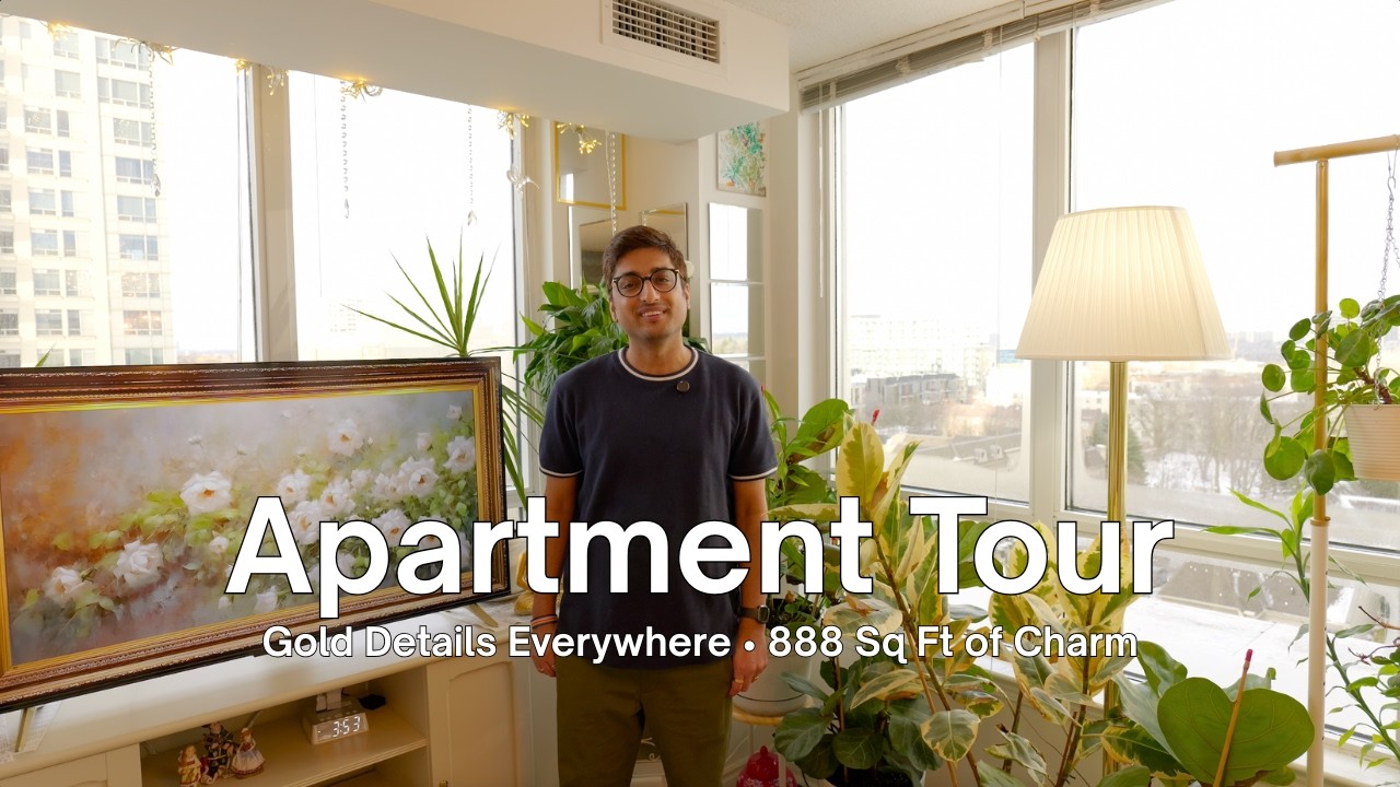 Inside a Unique Apartment with Gold Accents & Vintage Chandeliers