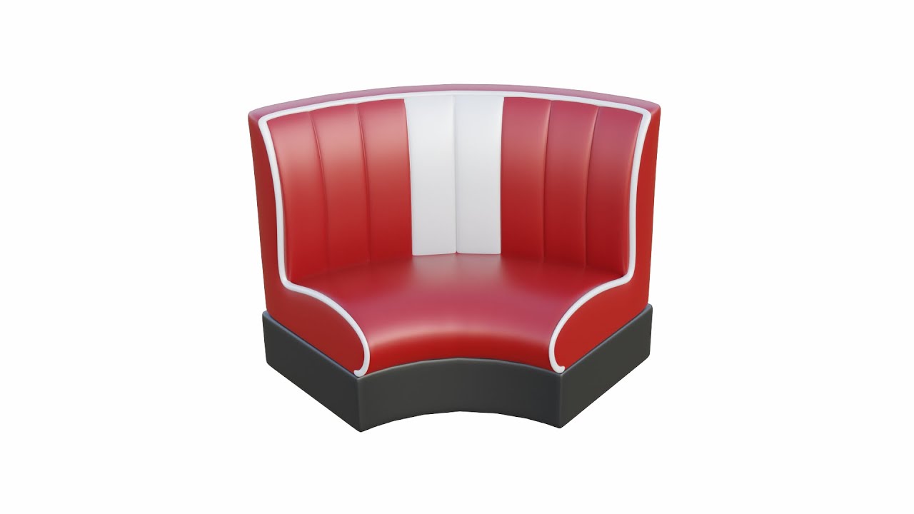 Retro Diner Circular Booth 3D Model