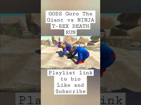 GODS Goro The Giant vs NINJA T-REX DEATH RUN - 🦖 Animal Revolt Battle Simulator 🦕 #arbs #shorts