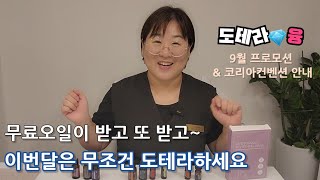 [도테라융] 도테라 오일 무료로 왕창 받는 9월 신규혜택 안내&코리아컨벤션 혜택 안내