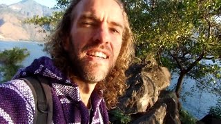Hiking on Lake Atitlan, Guatemala at sunrise