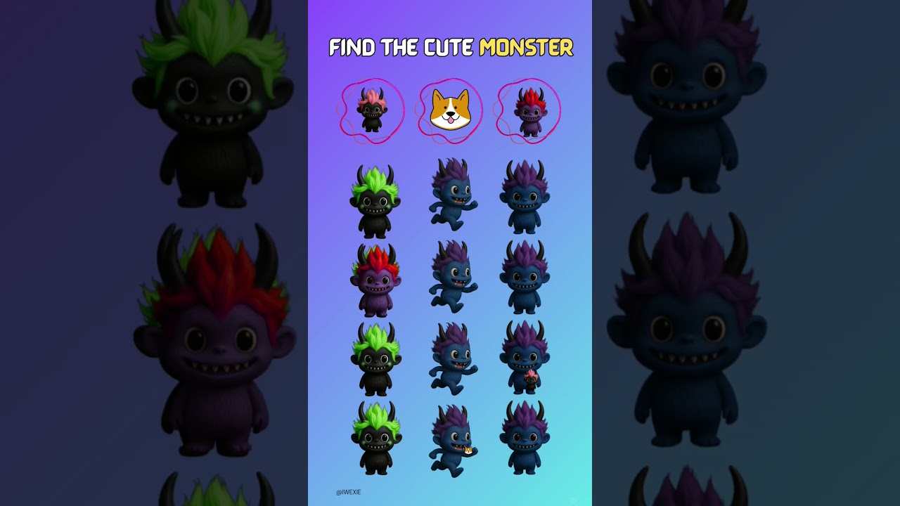 Find the Odd Cute MONSTER Emoji Edition Monster #emoji #shorts