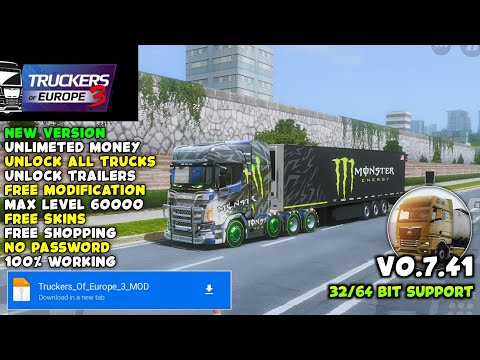 Truckers of Europe 3 MOD APK v0.7.41 | Unlimited Money, Unlock All Truck Containers | Level 60000 XP
