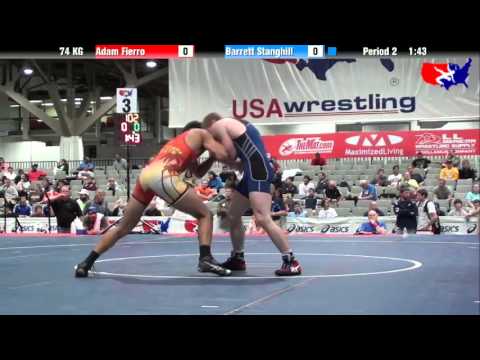 Adam Fierro vs. Barrett Stanghill at 2013 Junior Nationals - FILA - GR