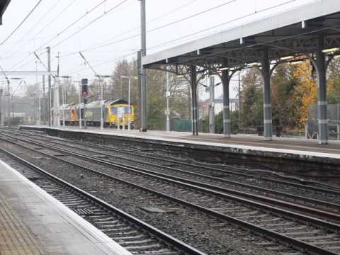 GBRF Class 66 66705 and Freightliner Class 66 Shunt Into Ipswich Platform 1