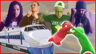 WILD FAMILY SUBWAY BRAWL! - Gang Beasts Gameplay