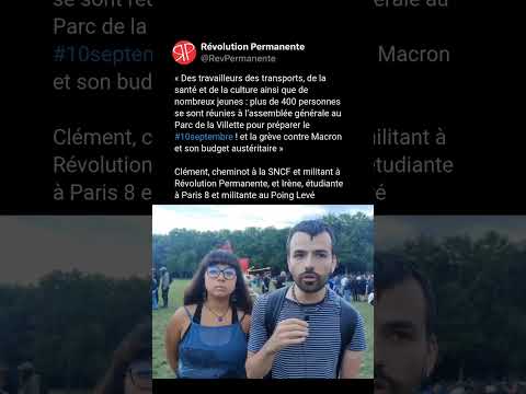 Un cheminot et une étudiante à une AG pour préparer le 10 septembre !