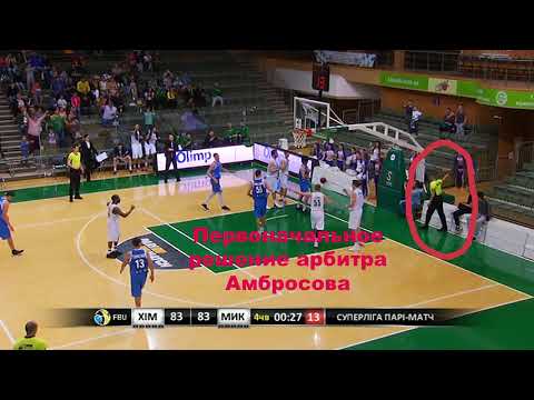Баскетбол Химик-Николаев 25.04.2018 Ошибка судьи в конце игры.