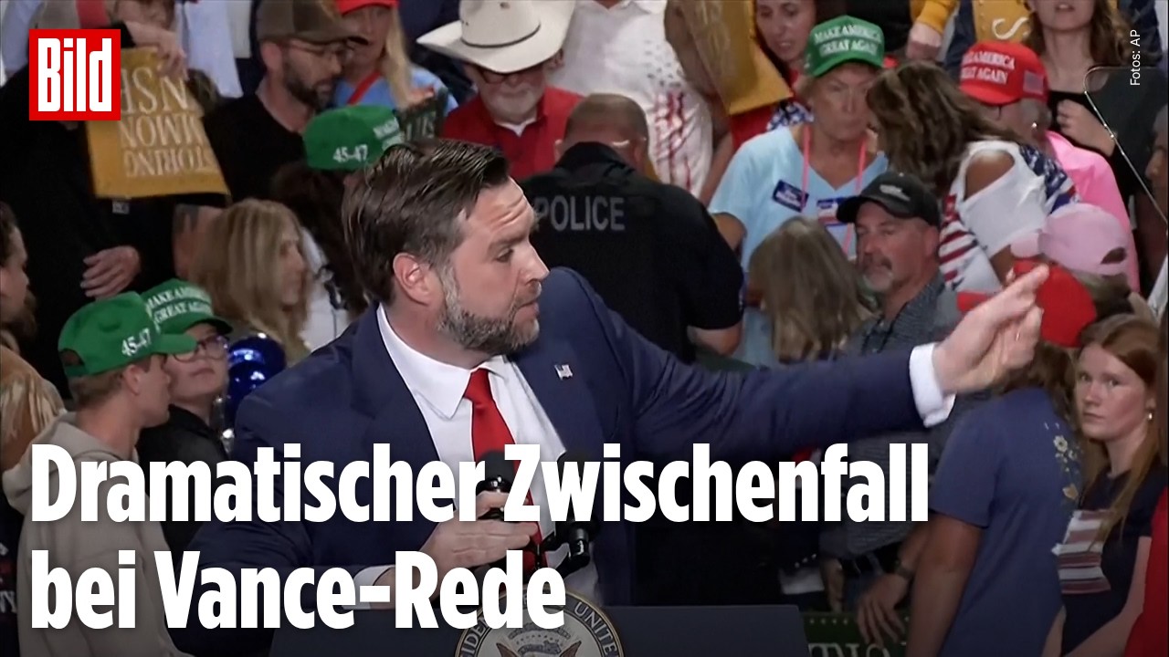 MEDIZINISCHER NOTFALL: Frau bricht bei Rede von JD Vance zusammen