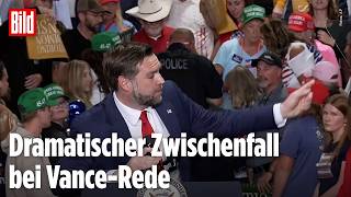 MEDIZINISCHER NOTFALL: Frau bricht bei Rede von JD Vance zusammen