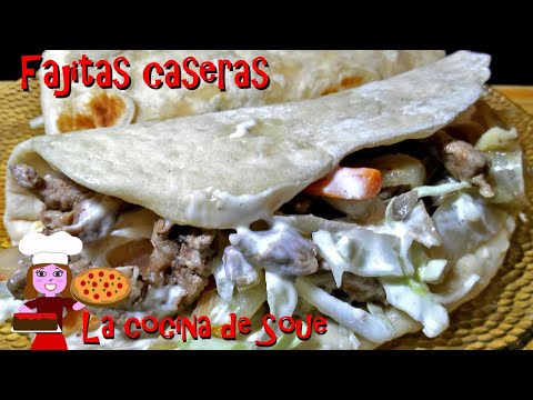Fajitas caseras en 7 minutos (masa, salsa y relleno) muy sabrosas