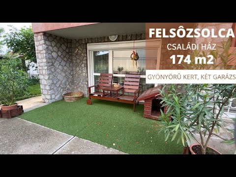 Felsôzsolca eladó családi ház, 174m2-es, 665m2 - telek, gyönyörû rendezett kert, két garázs