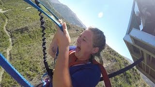 GIRL FREAKS OUT ON NEVIS SWING! QUEENSTOWN, NEW ZEALAND