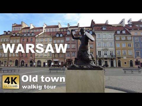 Warsaw - Poland. Old Town (Stare Miasto) - walking tour [4k 60fps]