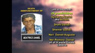 Beatrice Daniel ~ Long Obituary