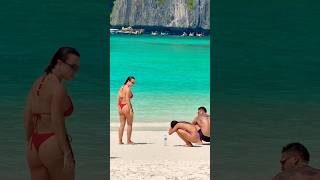 🇹🇭Maya Bay Beach Sea and Sand Hot Day Thailand Maya Bay 03🏝️ #mayabeach #mayabay