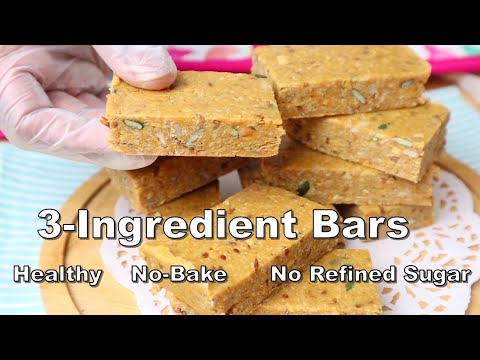 Quick & Healthy 3 Ingredient No Bake Bars | PROTEIN RICH No-Refined Sugar SNACK with Simple Tips