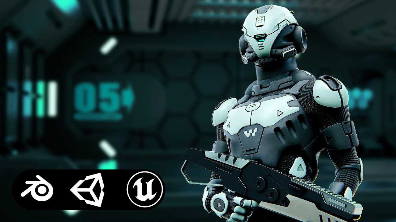 Mecha Soldier-I Auto-Rig Pro Rigged For Mixamo Unreal Engine Unity 3D Model