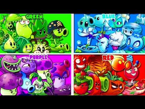 PVZ 2 Tounaments - 4 Best Color Teams Plant Level 1 - Who Will Win?