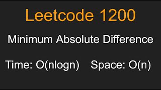 YouTube video 'Minimum Absolute Difference - Leetcode 1200 - Python'