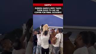 Zubeen Garg&#39;s Wife Takes Their Dogs To See His Coffin For Final Goodbye.