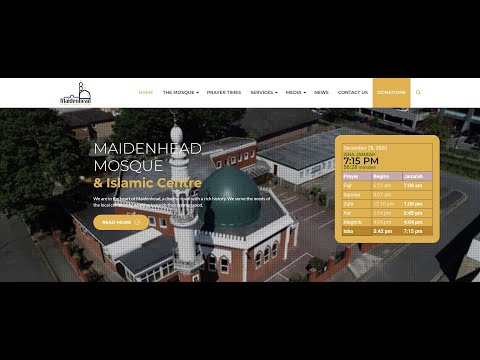 Maidenhead Mosque Berkshire - Website Redesign - Before & After 2020