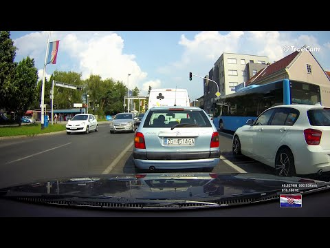 Driving through Sesvete ( Northeastern settlement within the City of Zagreb )