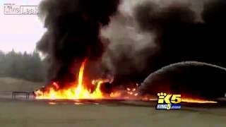 Firefighters mistakenly pump jet fuel on fire instead of water | Fail