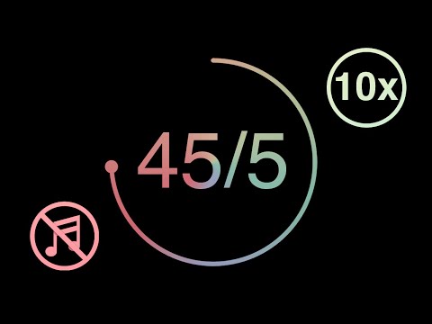 45/5 - 45 Minute Timer - 5 Minute Break - Pomodoro Technique - Pastel Dark Mode