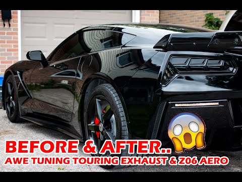 BEFORE & AFTER: Corvette C7 gets AWE Tuning Exhaust & Z06 Aero Kit!