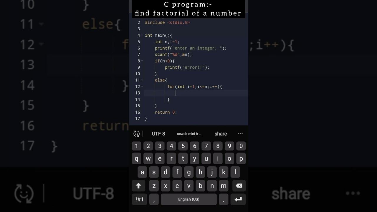 C program to find factorial of a number!👨‍💻