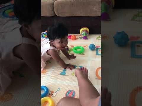 Baby laughing ice cream