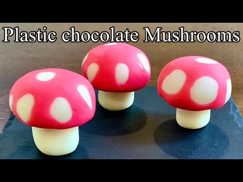 Cómo hacer champiñones de chocolate de plástico para decorar tartas navideñas.