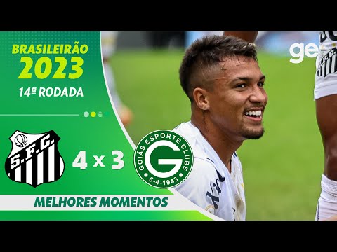 Gols e lances de Santos x Goiás