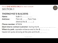 IELTS Listening Cam 10 Test 4 Section 01 Thorndyke S Builders
