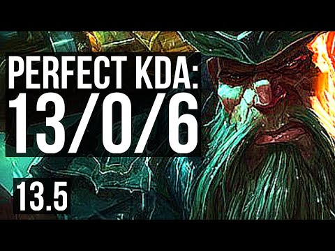 GANGPLANK vs AKALI (TOP) | 13/0/6, Legendary, 600+ games | KR Master | 13.5