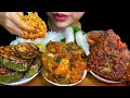 MUKBANG EATING||THAI STEAM FISH WITH TOMATO CURRY, BUTTER PRAWN CURRY, FRIED EGGPLANT